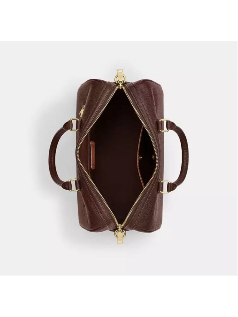 NEW Coach Large Rowan Satchel in Maple Pebble Leather with Gold Hardware NWT - Picture 9 of 11